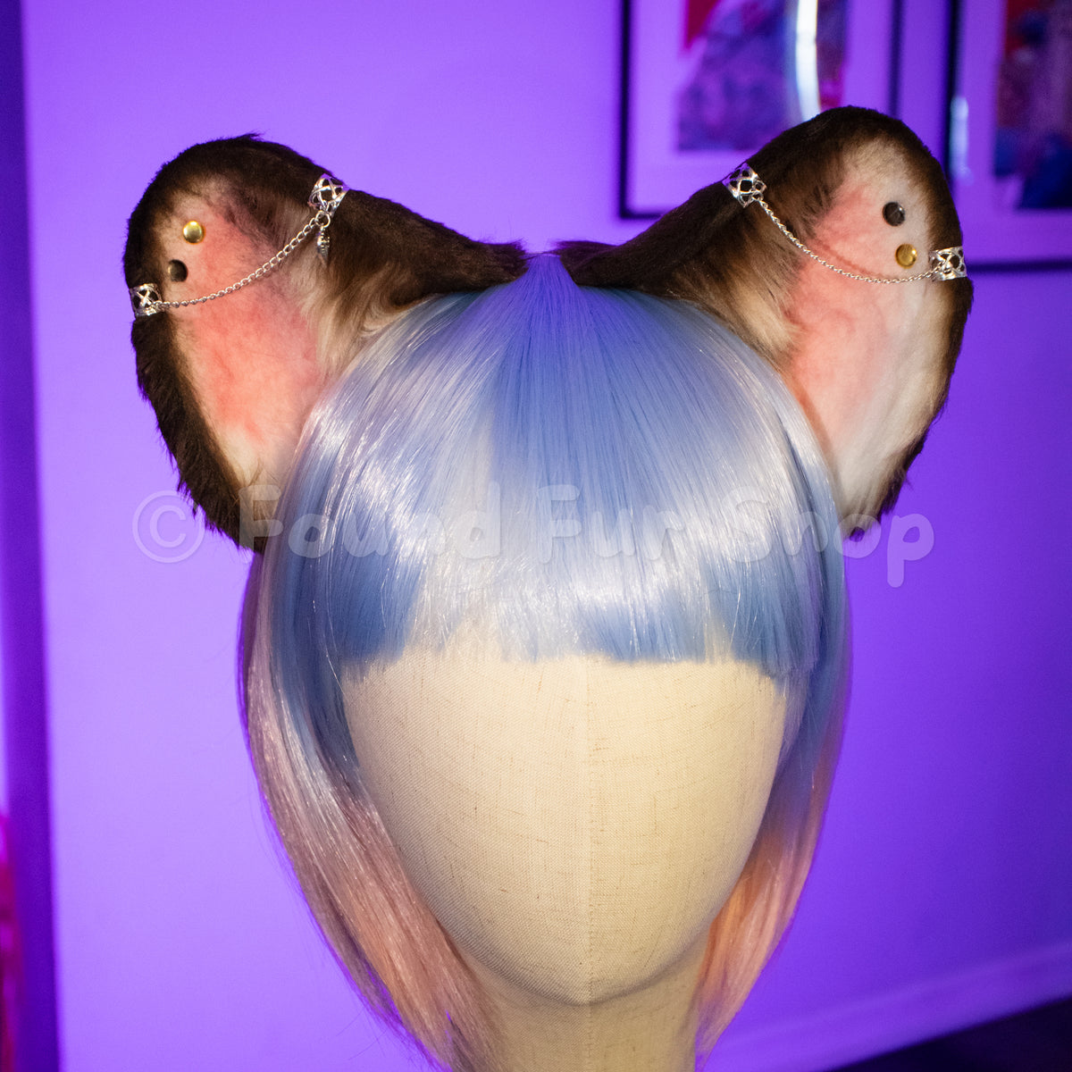 "Sandy" - Brown and Pink Bear Ears