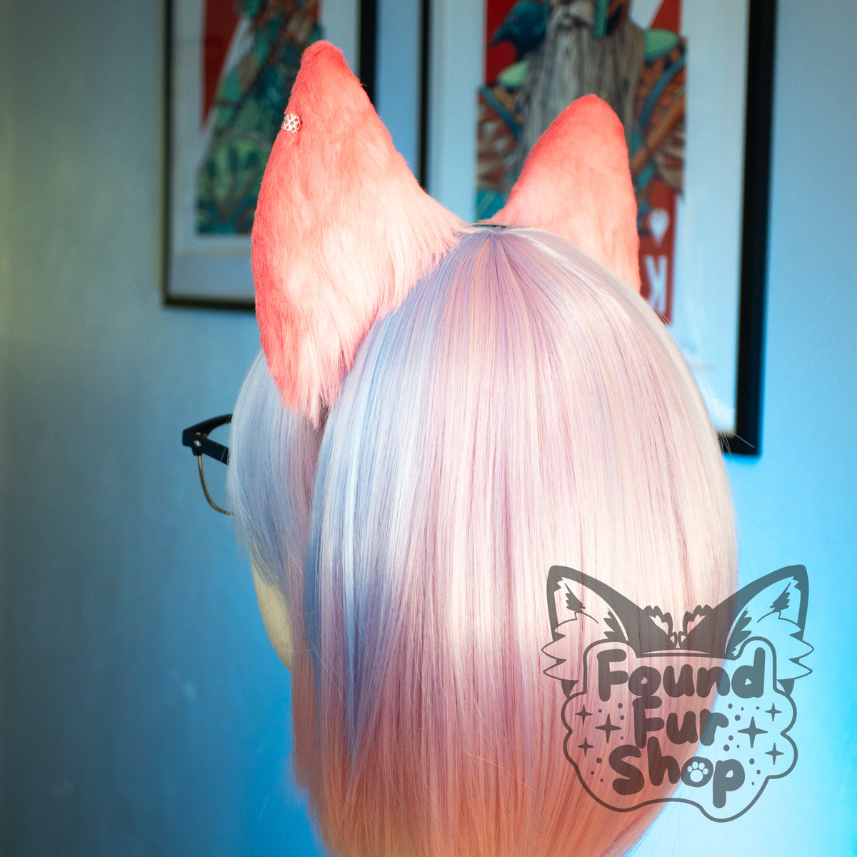 "Imogen" - Light Pink and White Cat Ears