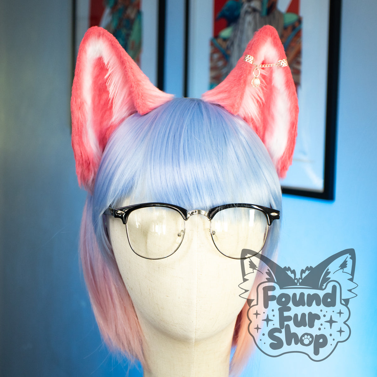 "Imogen" - Light Pink and White Cat Ears