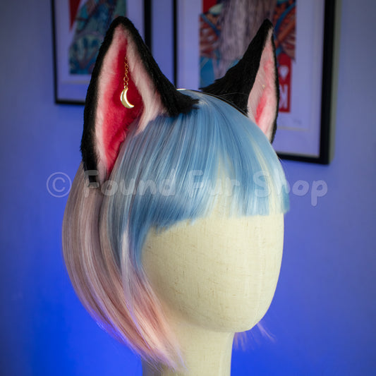 "Luna" - Black and Pink Cat Ears