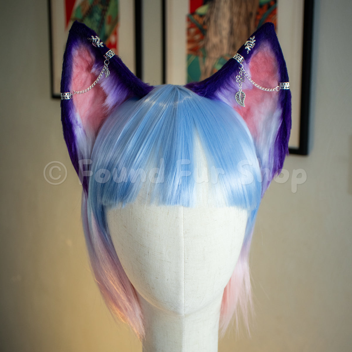 "Laine" - Purple and Pink Cat Ears
