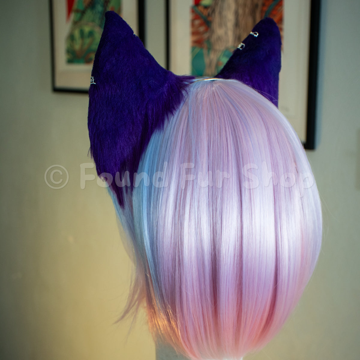 "Laine" - Purple and Pink Cat Ears