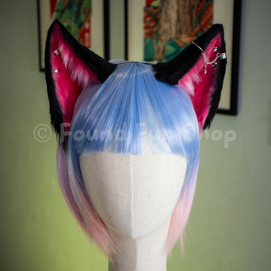 "Zara" - Black and Pink Cat Ears