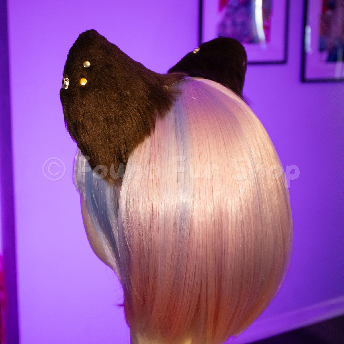 "Sandy" - Brown and Pink Bear Ears