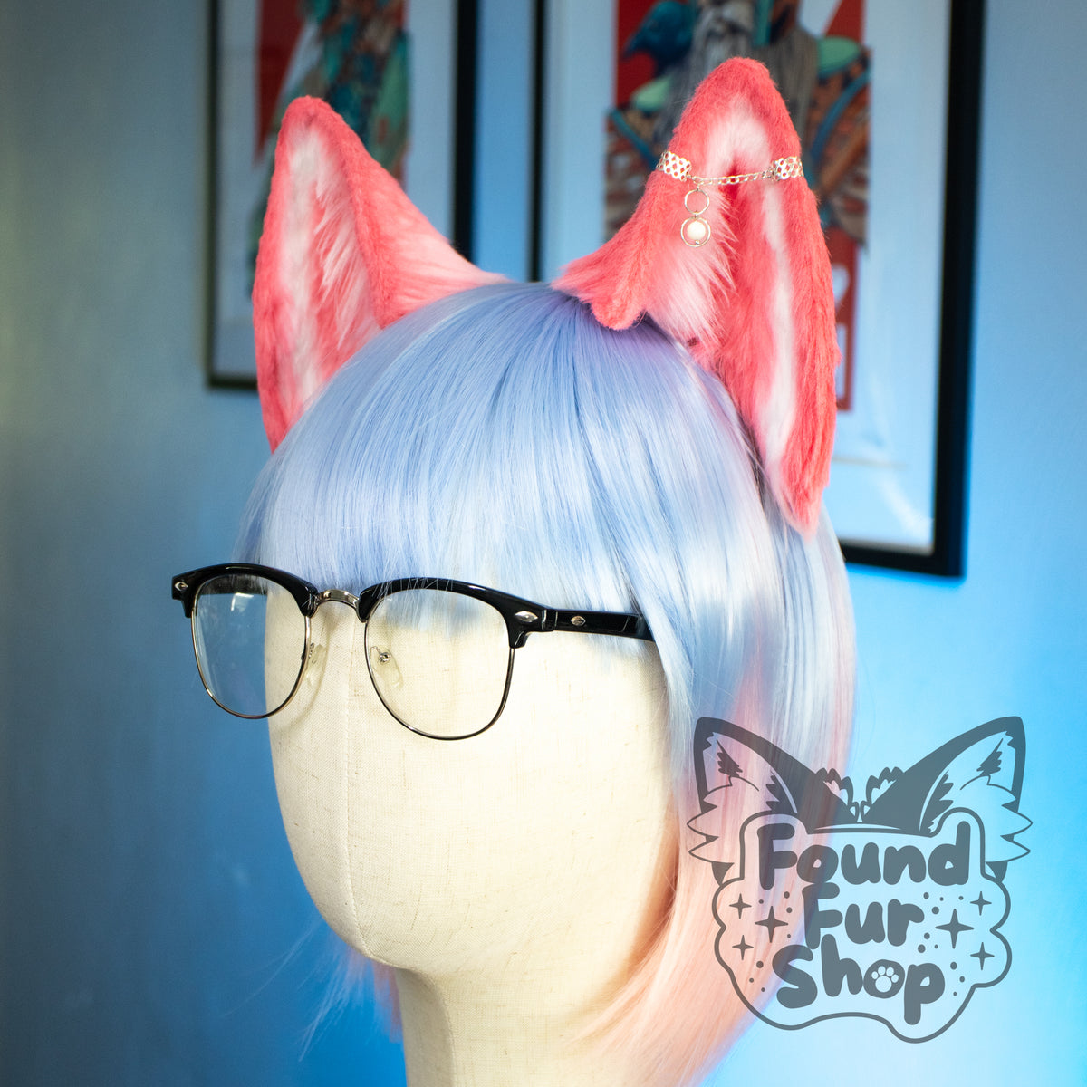 "Imogen" - Light Pink and White Cat Ears