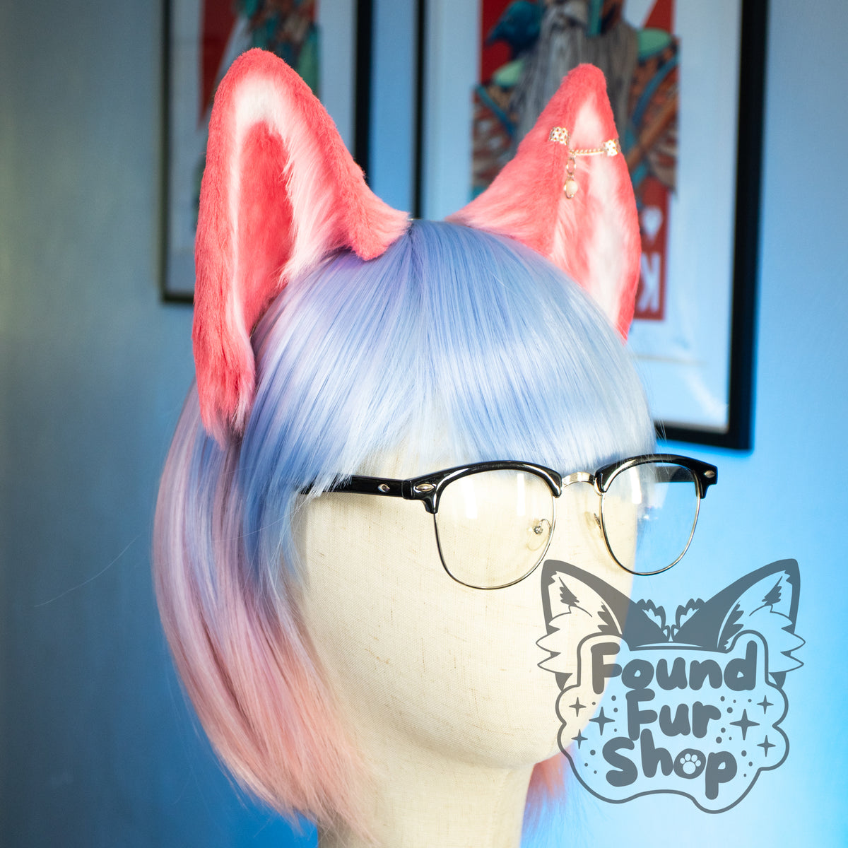 "Imogen" - Light Pink and White Cat Ears