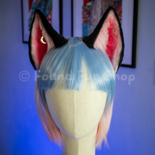 "Luna" - Black and Pink Cat Ears