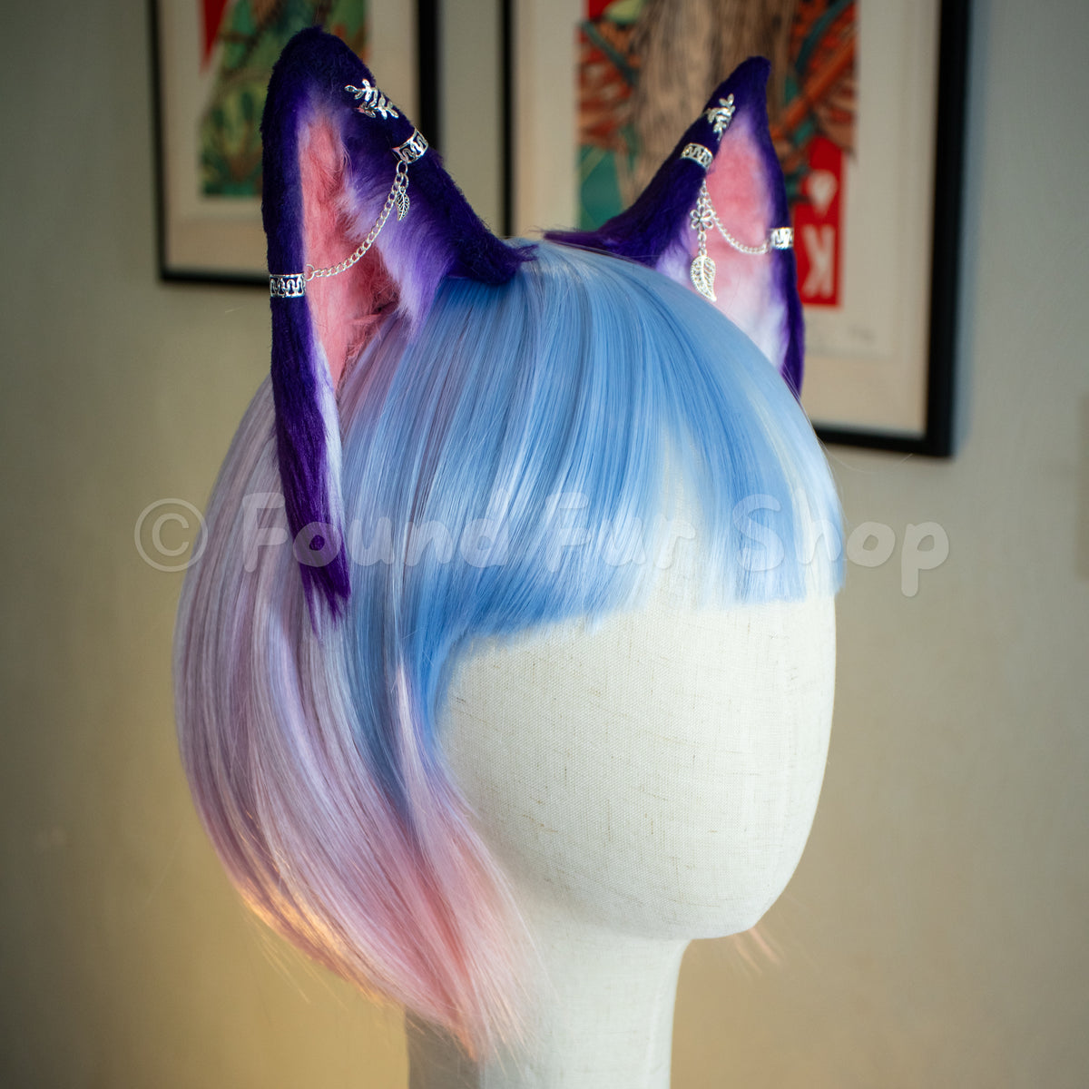 "Laine" - Purple and Pink Cat Ears