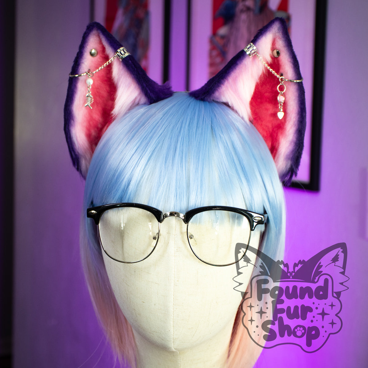 "Rae" - Purple and Pink Cat Ears