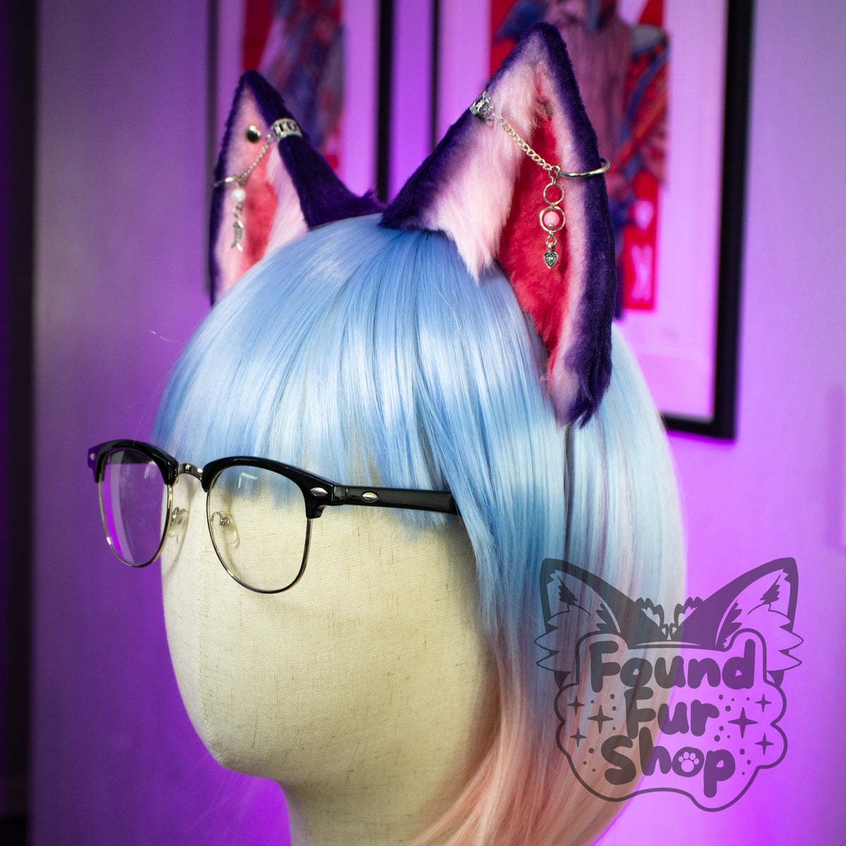 "Rae" - Purple and Pink Cat Ears