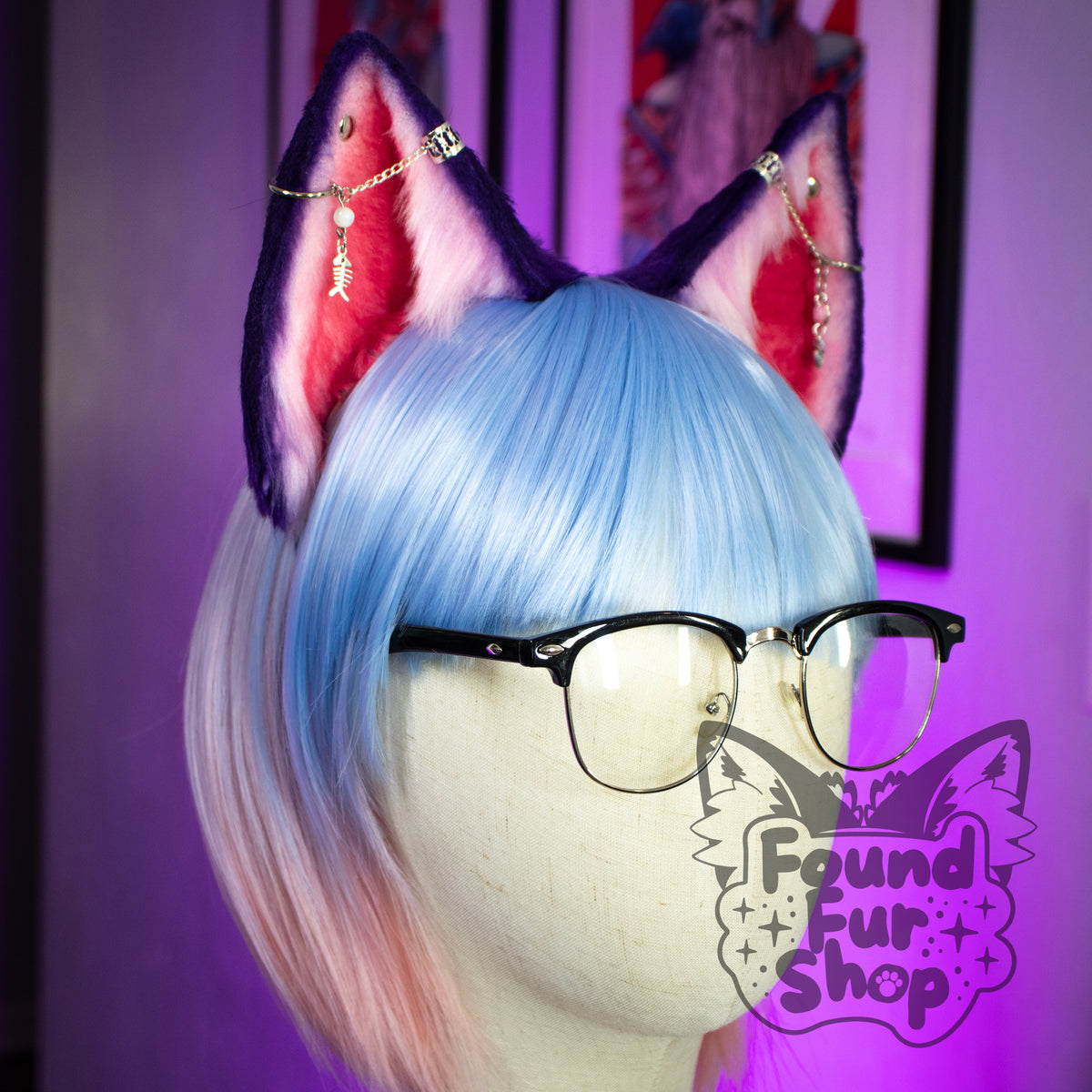 "Rae" - Purple and Pink Cat Ears